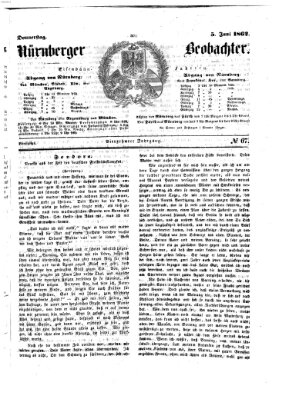 Nürnberger Beobachter Donnerstag 5. Juni 1862