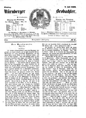 Nürnberger Beobachter Dienstag 8. Juli 1862
