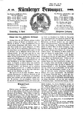 Nürnberger Beobachter Donnerstag 9. April 1863