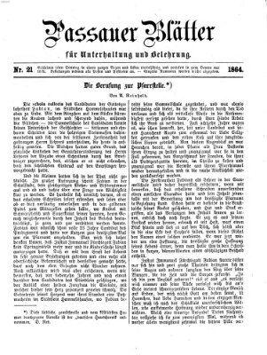 Passauer Blätter für Unterhaltung und Belehrung Sonntag 22. Mai 1864