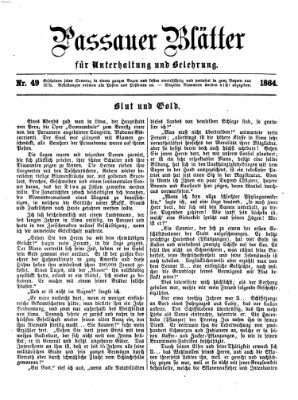 Passauer Blätter für Unterhaltung und Belehrung Sonntag 4. Dezember 1864