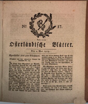 Osterländische Blätter Samstag 1. Mai 1819