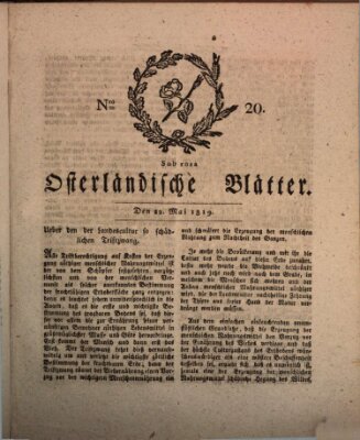 Osterländische Blätter Samstag 22. Mai 1819