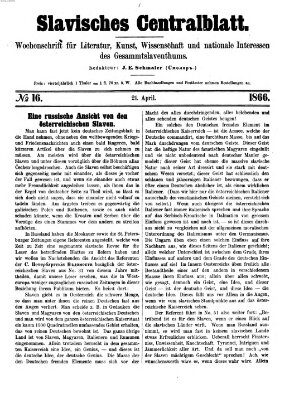 Slavisches Centralblatt (Centralblatt für slavische Literatur und Bibliographie) Samstag 21. April 1866