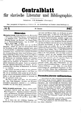 Centralblatt für slavische Literatur und Bibliographie Samstag 19. Januar 1867