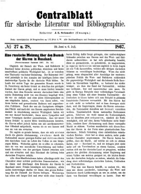 Centralblatt für slavische Literatur und Bibliographie Samstag 29. Juni 1867
