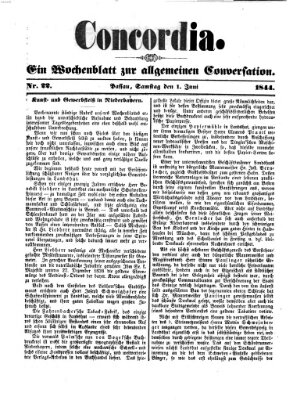 Concordia (Donau-Zeitung) Samstag 1. Juni 1844