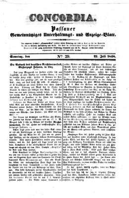 Concordia (Donau-Zeitung) Sonntag 23. Juli 1848