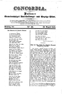 Concordia (Donau-Zeitung) Sonntag 20. August 1848