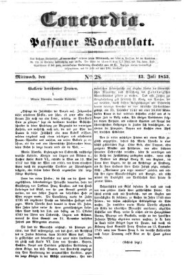 Concordia (Donau-Zeitung) Mittwoch 13. Juli 1853