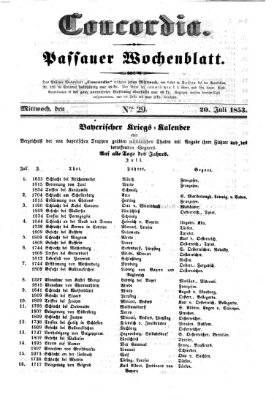 Concordia (Donau-Zeitung) Mittwoch 20. Juli 1853