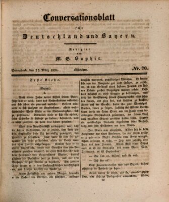 Münchener Conversations-Blatt (Bayer'scher Beobachter) Samstag 22. März 1834