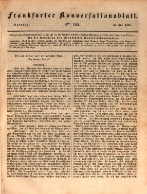 Frankfurter Konversationsblatt (Frankfurter Ober-Post-Amts-Zeitung) Sonntag 26. Juli 1840