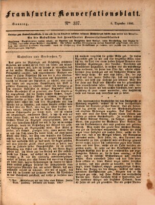 Frankfurter Konversationsblatt (Frankfurter Ober-Post-Amts-Zeitung) Sonntag 6. Dezember 1840