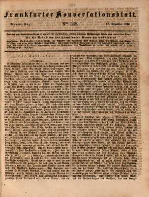 Frankfurter Konversationsblatt (Frankfurter Ober-Post-Amts-Zeitung) Donnerstag 17. Dezember 1840
