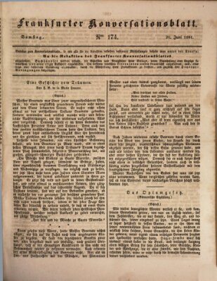 Frankfurter Konversationsblatt (Frankfurter Ober-Post-Amts-Zeitung) Samstag 26. Juni 1841