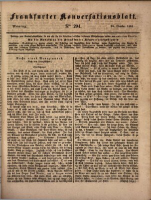 Frankfurter Konversationsblatt (Frankfurter Ober-Post-Amts-Zeitung) Montag 25. Oktober 1841