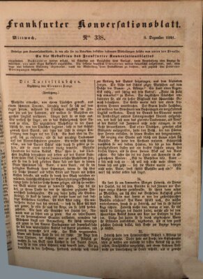 Frankfurter Konversationsblatt (Frankfurter Ober-Post-Amts-Zeitung) Mittwoch 8. Dezember 1841