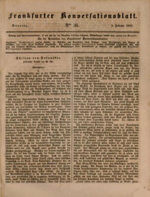 Frankfurter Konversationsblatt (Frankfurter Ober-Post-Amts-Zeitung) Sonntag 5. Februar 1843