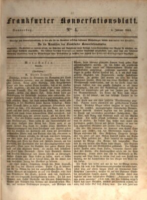 Frankfurter Konversationsblatt (Frankfurter Ober-Post-Amts-Zeitung) Donnerstag 4. Januar 1844