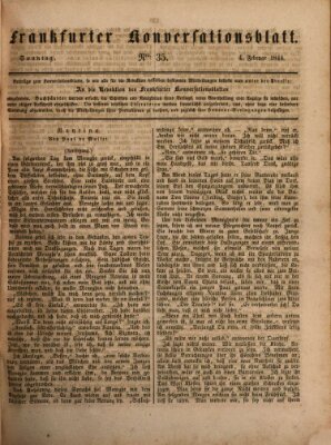 Frankfurter Konversationsblatt (Frankfurter Ober-Post-Amts-Zeitung) Sonntag 4. Februar 1844