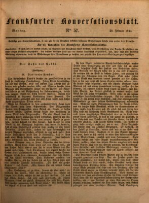 Frankfurter Konversationsblatt (Frankfurter Ober-Post-Amts-Zeitung) Montag 26. Februar 1844