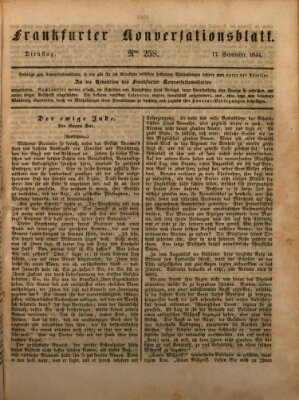 Frankfurter Konversationsblatt (Frankfurter Ober-Post-Amts-Zeitung) Dienstag 17. September 1844