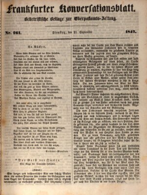Frankfurter Konversationsblatt (Frankfurter Ober-Post-Amts-Zeitung) Dienstag 21. September 1847