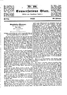 Regensburger Conversations-Blatt (Regensburger Tagblatt) Freitag 18. Februar 1853