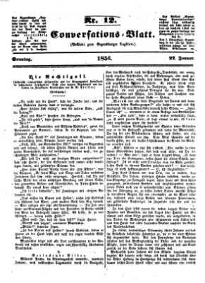 Regensburger Conversations-Blatt (Regensburger Tagblatt) Sonntag 27. Januar 1856