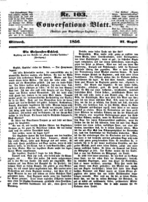 Regensburger Conversations-Blatt (Regensburger Tagblatt) Mittwoch 27. August 1856