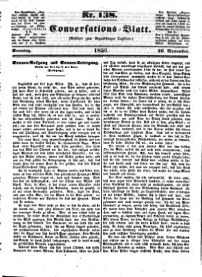 Regensburger Conversations-Blatt (Regensburger Tagblatt) Sonntag 16. November 1856