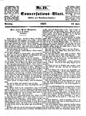 Regensburger Conversations-Blatt (Regensburger Tagblatt) Sonntag 14. Juni 1857