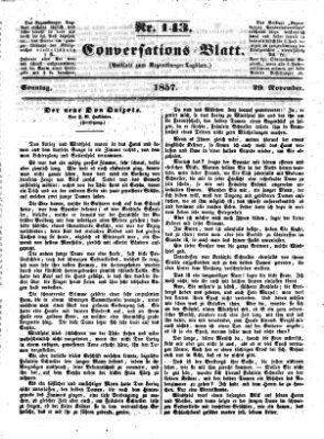 Regensburger Conversations-Blatt (Regensburger Tagblatt) Sonntag 29. November 1857