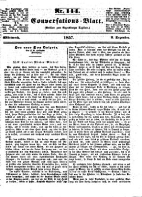 Regensburger Conversations-Blatt (Regensburger Tagblatt) Mittwoch 2. Dezember 1857