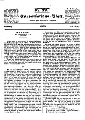 Regensburger Conversations-Blatt (Regensburger Tagblatt) Sonntag 14. März 1858