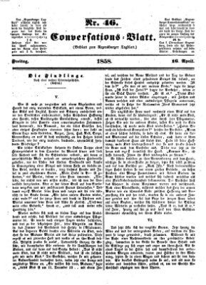 Regensburger Conversations-Blatt (Regensburger Tagblatt) Freitag 16. April 1858