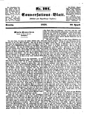 Regensburger Conversations-Blatt (Regensburger Tagblatt) Sonntag 22. August 1858