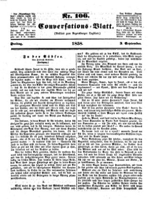 Regensburger Conversations-Blatt (Regensburger Tagblatt) Freitag 3. September 1858