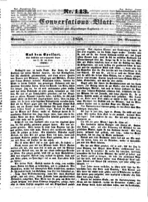 Regensburger Conversations-Blatt (Regensburger Tagblatt) Sonntag 28. November 1858