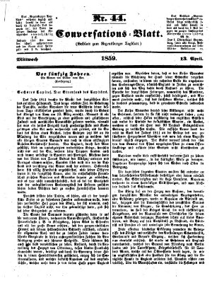 Regensburger Conversations-Blatt (Regensburger Tagblatt) Mittwoch 13. April 1859
