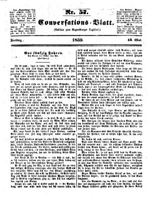 Regensburger Conversations-Blatt (Regensburger Tagblatt) Freitag 13. Mai 1859