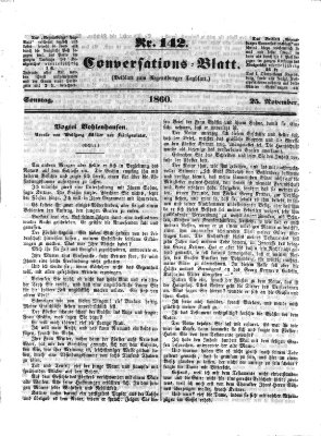 Regensburger Conversations-Blatt (Regensburger Tagblatt) Sonntag 25. November 1860