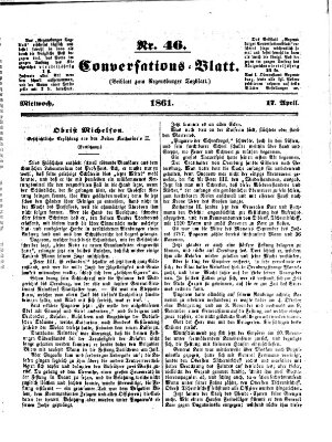 Regensburger Conversations-Blatt (Regensburger Tagblatt) Mittwoch 17. April 1861