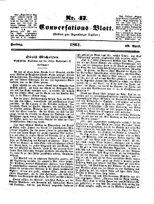 Regensburger Conversations-Blatt (Regensburger Tagblatt) Freitag 19. April 1861
