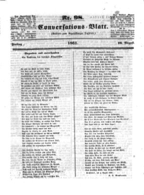 Regensburger Conversations-Blatt (Regensburger Tagblatt) Freitag 16. August 1861