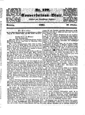 Regensburger Conversations-Blatt (Regensburger Tagblatt) Sonntag 27. Oktober 1861