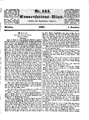 Regensburger Conversations-Blatt (Regensburger Tagblatt) Sonntag 1. Dezember 1861