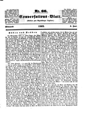 Regensburger Conversations-Blatt (Regensburger Tagblatt) Mittwoch 4. Juni 1862