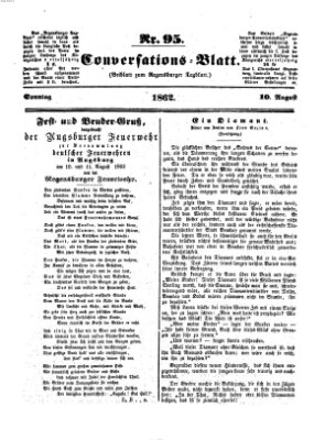 Regensburger Conversations-Blatt (Regensburger Tagblatt) Sonntag 10. August 1862